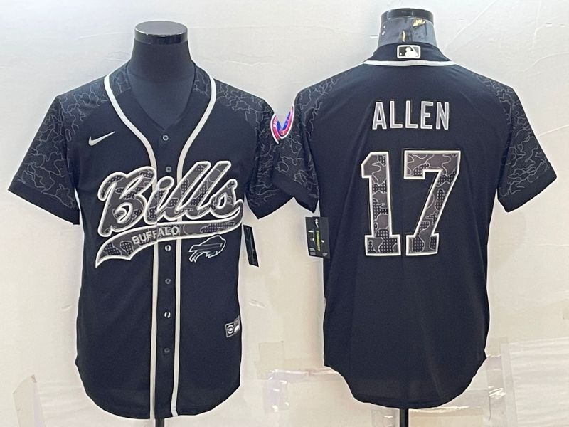 Men Buffalo Bills #17 Allen Black Reflector 2022 Nike Limited NFL Jersey